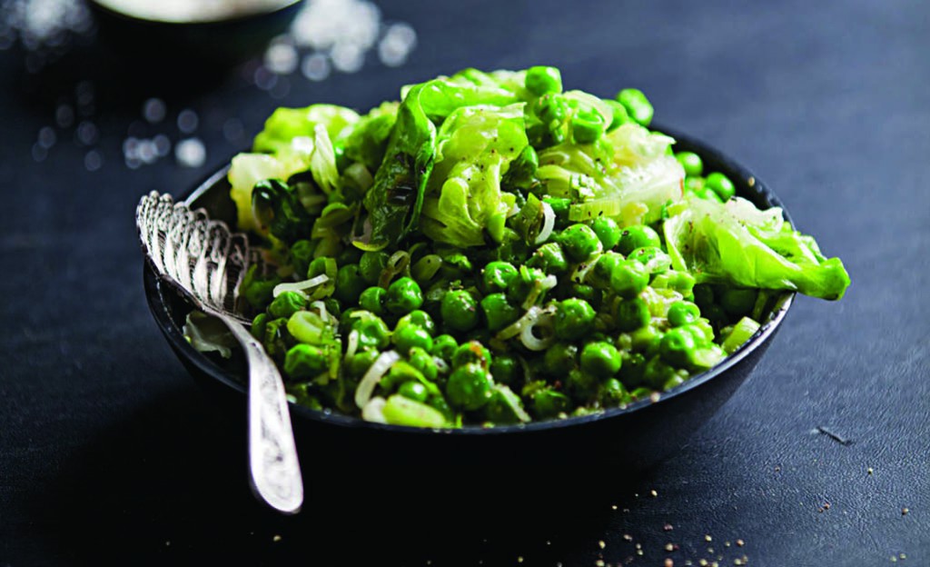 Fresh Peas with Butter Lettuce and Green Garlic (recipe below)