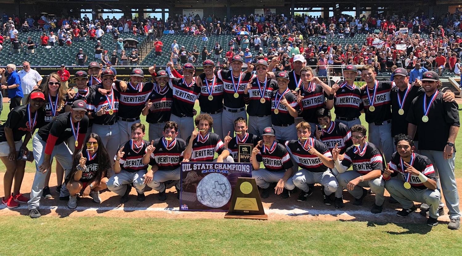 he Colleyville Heritage baseball team won its first UIL 5A State Championship