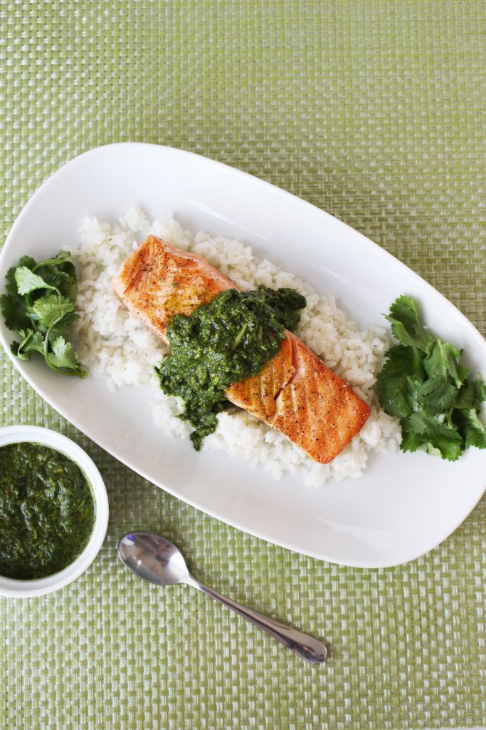 Salmon with Cilantro Chimichurri