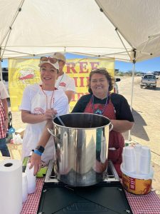 The free samples pot of chili Frank X. Tolbert Wick Fowler Memorial Championship Chili Cookoff