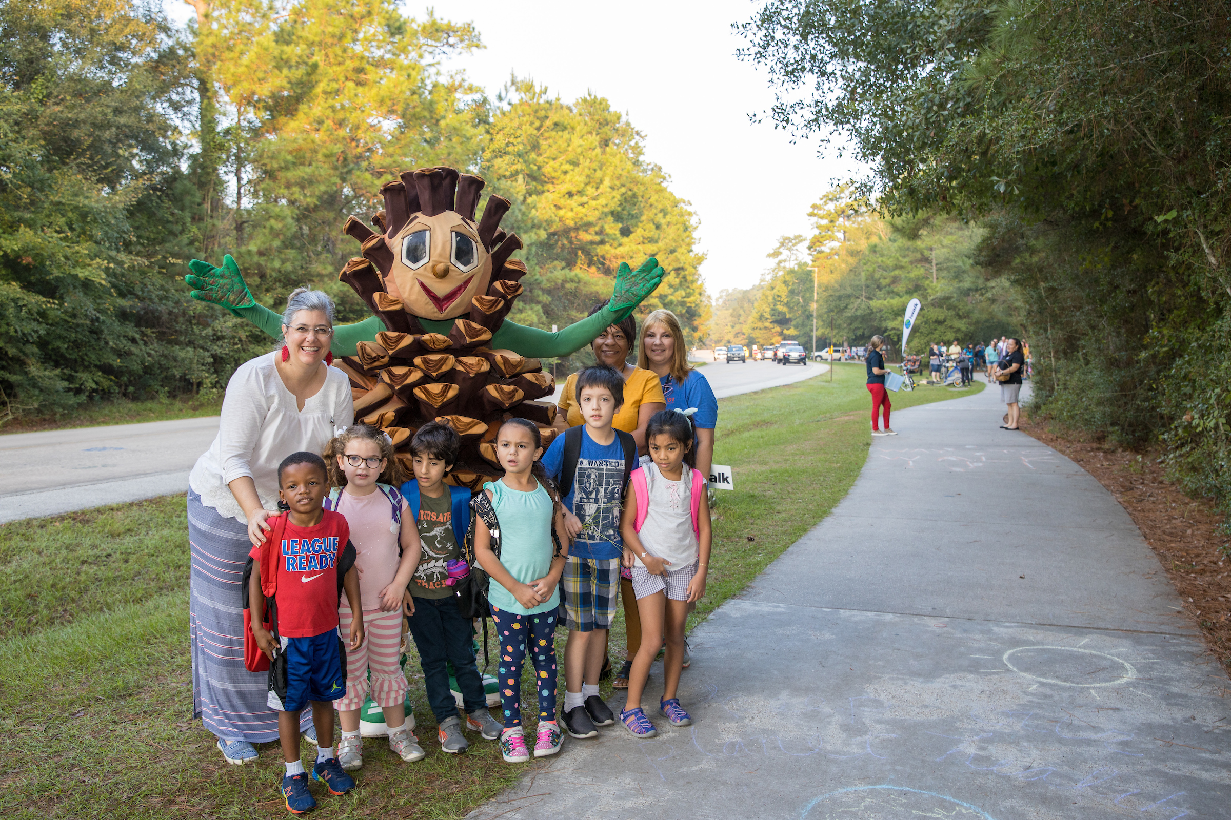 Participating in National Walk To School Day, students from around The Woodlands grabbed their favorite sneakers and stepped out on the many area paths to school early last month.